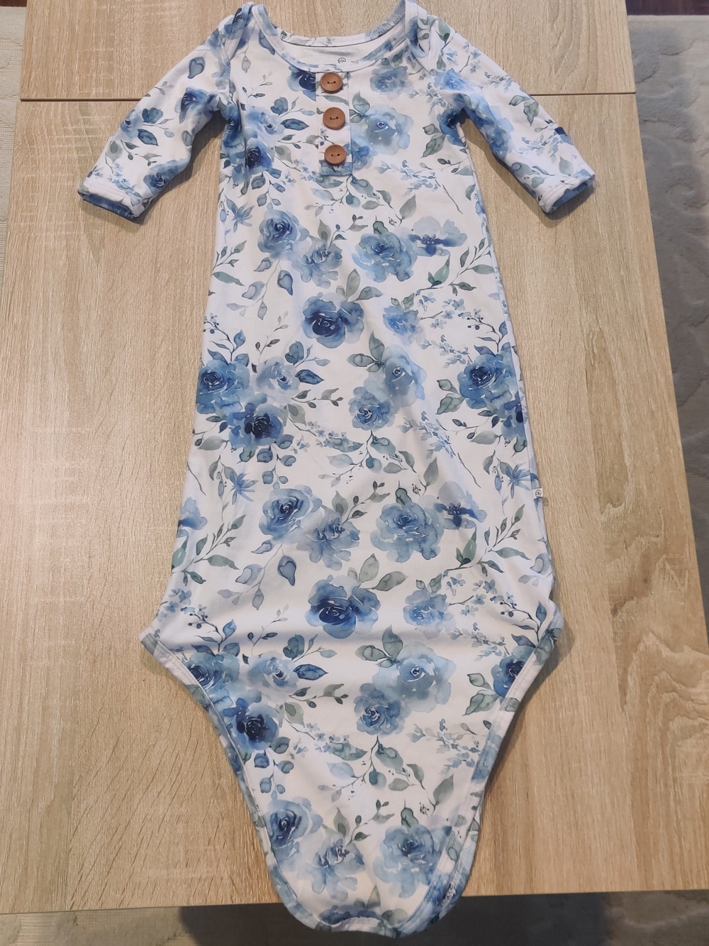 Caden Lane Blue Floral Knotted One-Piece Size 0-3mo